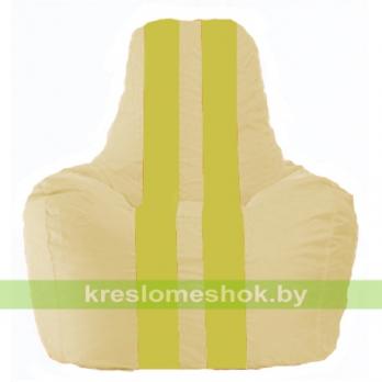 Кресло мешок Спортинг С1.1-148 (основа бежевая, вставка желтая)
