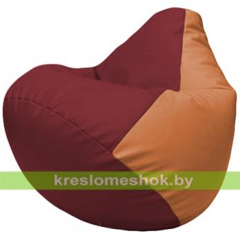 Бескаркасное кресло-мешок Груша Г2.3-2120 бордовый, оранжевый