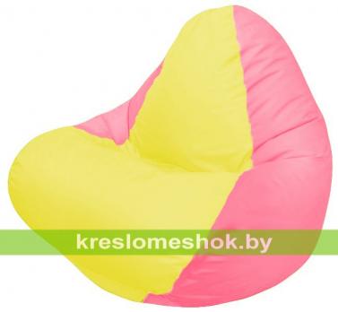 Кресло мешок RELAX Г4.1-035 (основа розовая, вставка жёлтая)