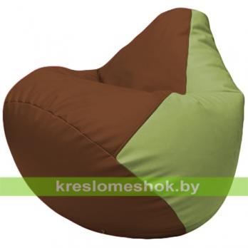 Бескаркасное кресло-мешок Груша Г2.3-0719 коричневый, оливковый