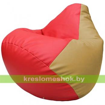 Бескаркасное кресло-мешок Груша Г2.3-0913 красный, бежевый