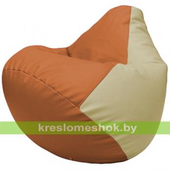 Бескаркасное кресло-мешок Груша Г2.3-2010 оранжевый, светло-бежевый