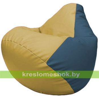 Бескаркасное кресло-мешок Груша Г2.3-0803 охра, синий