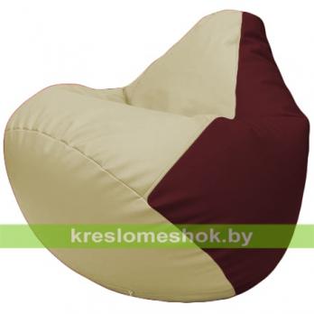 Бескаркасное кресло-мешок Груша Г2.3-1032 светло-бежевый, бордовый
