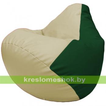 Бескаркасное кресло-мешок Груша Г2.3-1001 светло-бежевый, зеленый