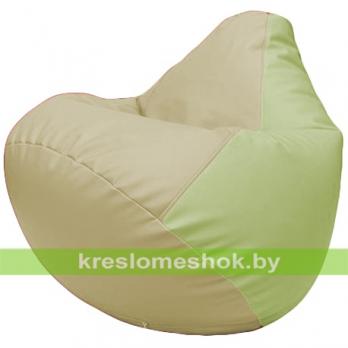 Бескаркасное кресло-мешок Груша Г2.3-1004 светло-бежевый, светло-салатовый