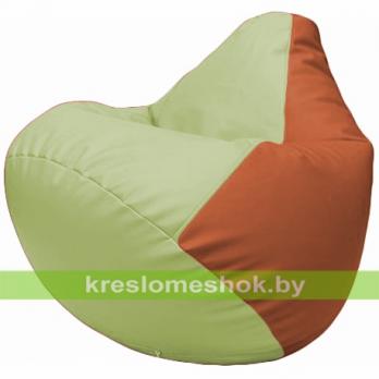 Бескаркасное кресло-мешок Груша Г2.3-0423 светло-салатовый, оранжевый