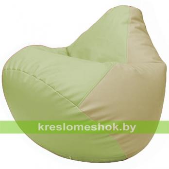 Бескаркасное кресло-мешок Груша Г2.3-0410 светло-салатовый, светло-бежевый