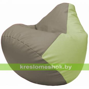 Бескаркасное кресло-мешок Груша Г2.3-0404 светло-серый, светло-салатовый