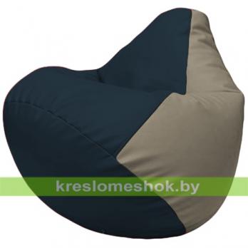Бескаркасное кресло-мешок Груша Г2.3-1502 синий, светло-серый