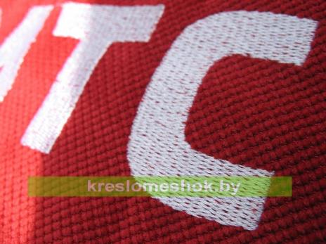 Кресло-мешок Груша Красный велюр с вышивкой