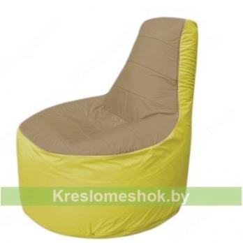 Кресло мешок Трон Т1.1-2106(тем.бежевый-желтый)