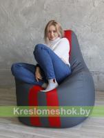 Кресло мешок Спортинг Чемпион (серый+красный)