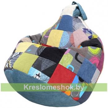 Кресло-мешок Груша Пэчворк (джинс)