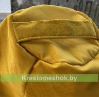 Кресло-мешок Груша Жёлтый велюр с вышивкой