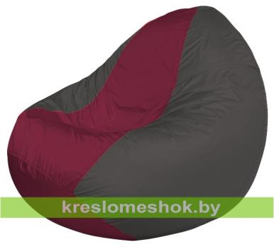 Кресло мешок Classic К2.1-112 (основа серая темная, вставка бордовая)