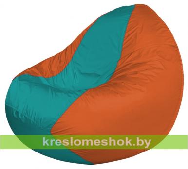 Кресло мешок Classic К2.1-160 (основа оранжевая, вставка бирюзовая)