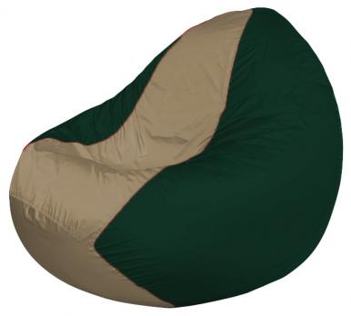 Кресло мешок Classic К2.1-216 (основа зеленая темная, вставка бежевая темная)