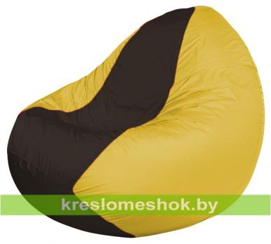 Кресло мешок Classic К2.1-257 (основа желтая, вставка коричневая)
