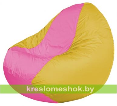 Кресло мешок Classic К2.1-258 (основа желтая, вставка розовая)